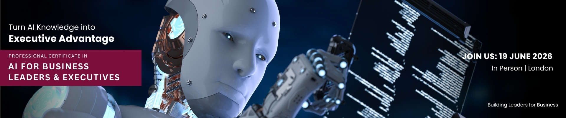 AI Certificate banner certificate in ai for business leaders & executives