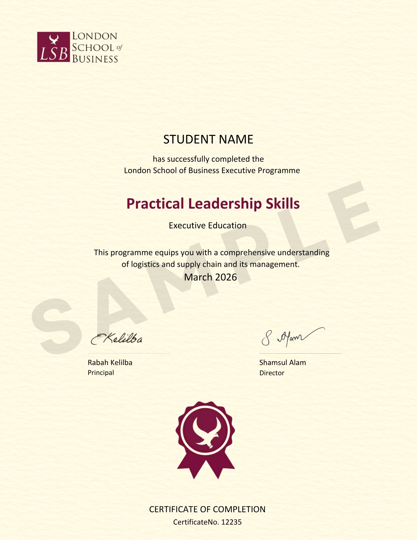practical leadership skills - certificate